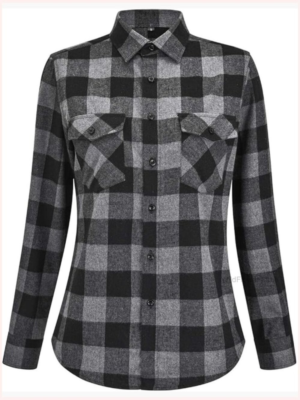 Women's Flannel Shirt Long Sleeve Button Down Lightweight